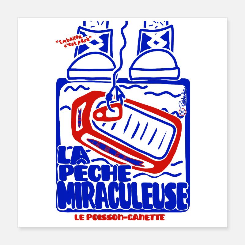 Pêche Miraculeuse Retro Poster 40x40 cm