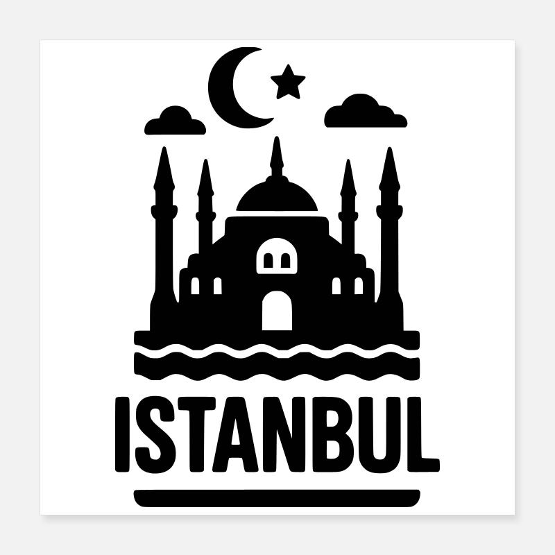 Monument de la Silhouette d’Istanbul Poster 40 x 40 cm