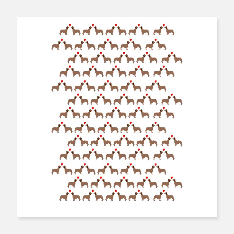 Dackel Herz Hunde Dachshunde Poster 40x40 cm