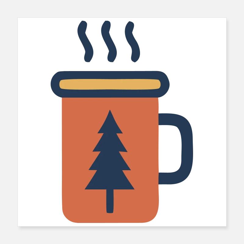 Emailletasse Tanne Kaffee Wald Poster 40x40 cm
