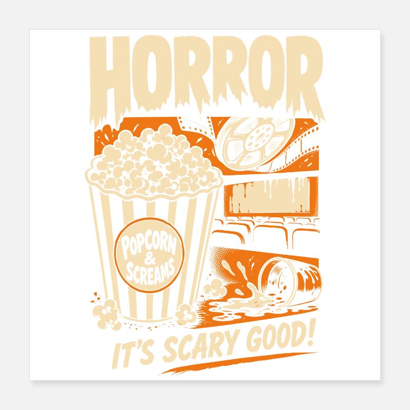 Popcorn et cris d’horreur Poster 40 x 40 cm