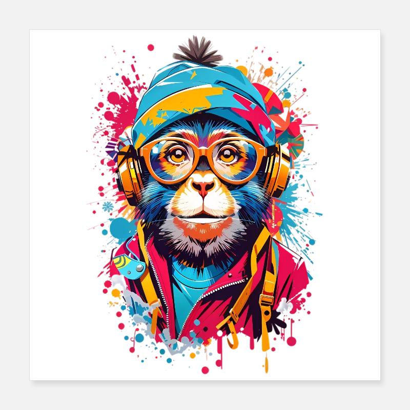 Scimmia fredda Poster 40x40 cm