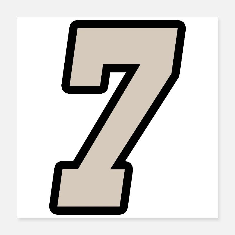 Nummer sieben 7 Poster 40x40 cm