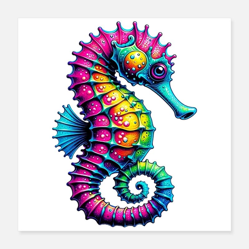 Seepferdchen Poster 40x40 cm