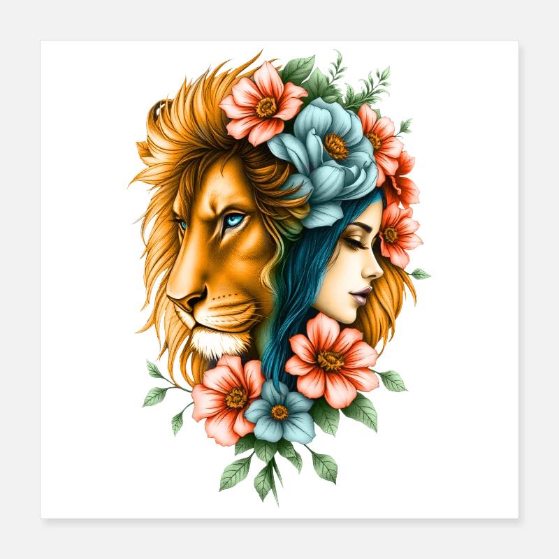 Vidunderlig kvinde, hvis lange hår Poster 40x40 cm