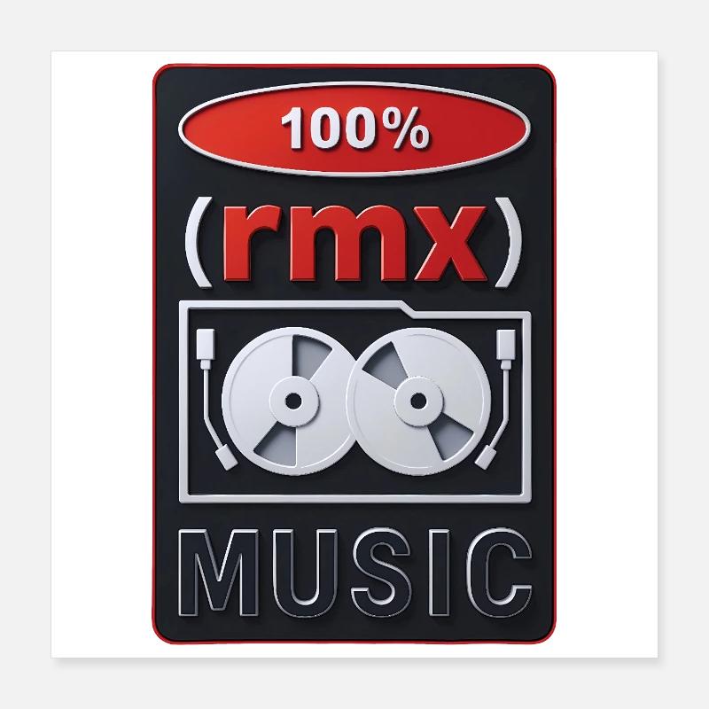 100% REMIX - lyd og billede Poster 40x40 cm