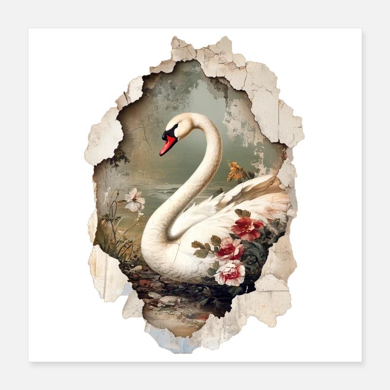Schwan Poster 40x40 cm