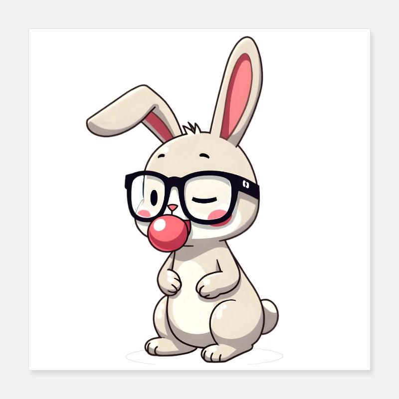 Rabbit chewing gum Poster 16" x 16" (40x40 cm)