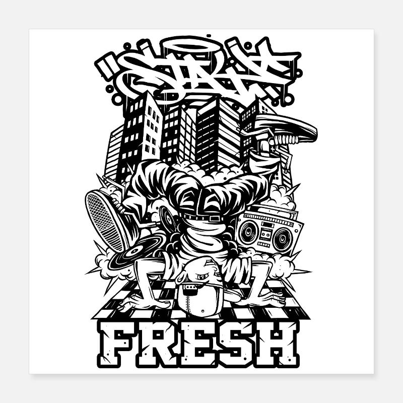 Breakdancing | B-Boy | Hip Hop Poster 16" x 16" (40x40 cm)