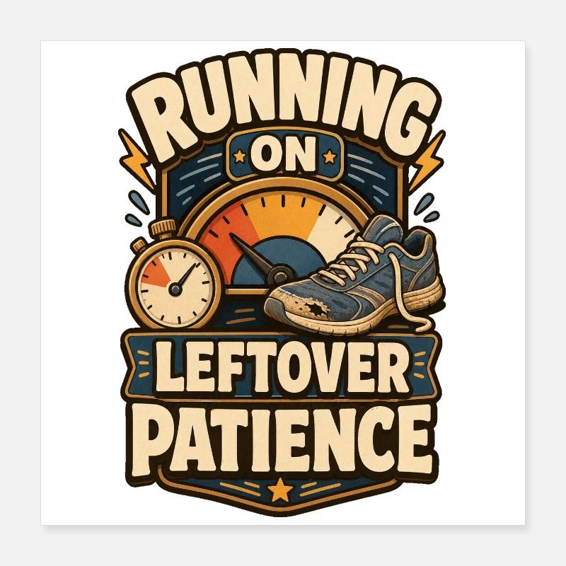 Running On Leftover Patience Geduld Poster 40x40 cm