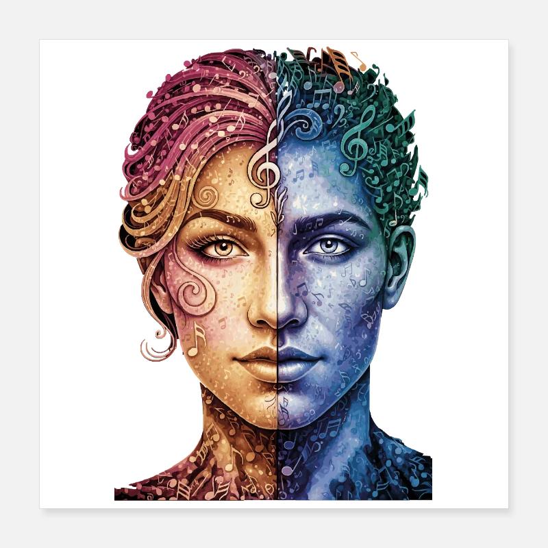 Music_is_equal Poster 40x40 cm