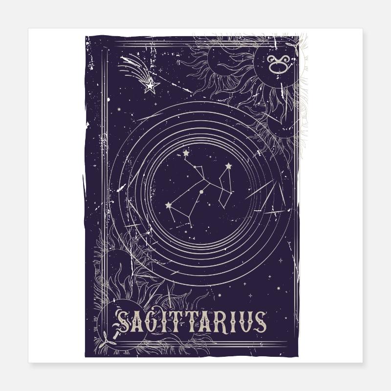 Constellation circulaire du Sagittaire Poster 40 x 40 cm