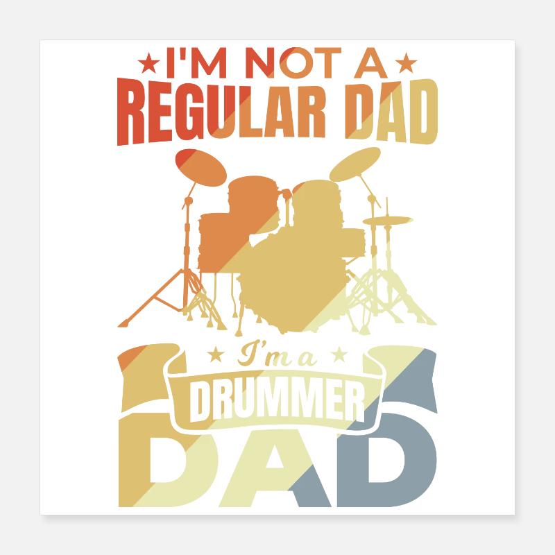 Drummer Papa Poster 40x40 cm