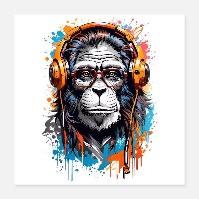 Coole Affe Poster 40x40 cm