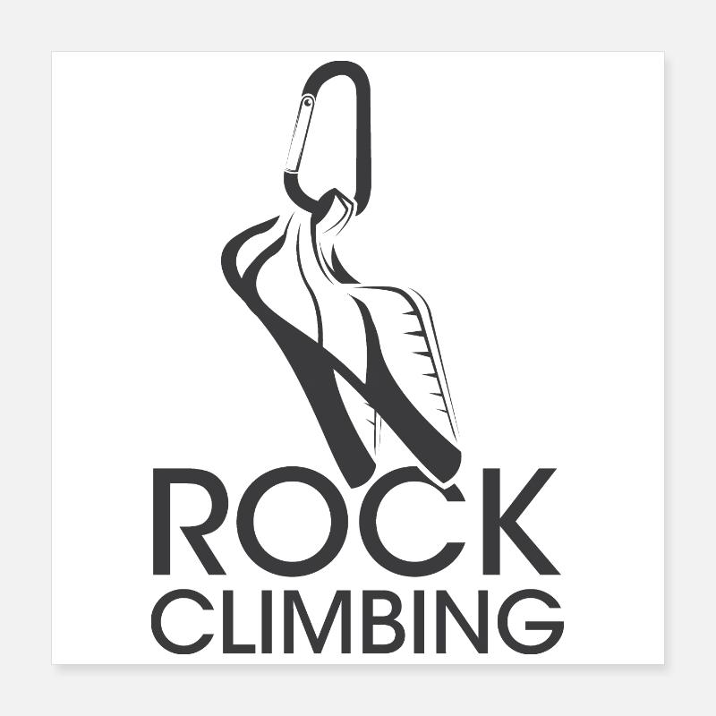 Rock Climbing Kletterer Symbol Kletterschuhe icon Poster 40x40 cm