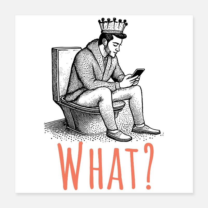 On the mobile - What? Poster 16" x 16" (40x40 cm)