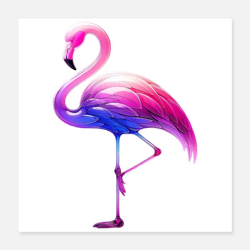 Rosa Flamingo Poster 40x40 cm