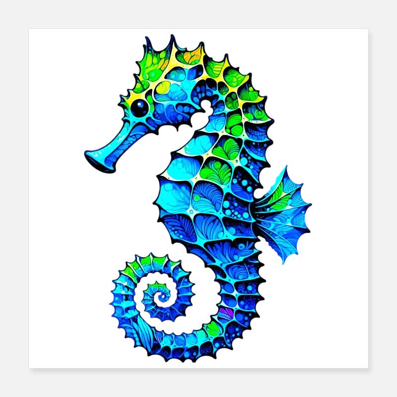 Hippocampe Poster 40 x 40 cm