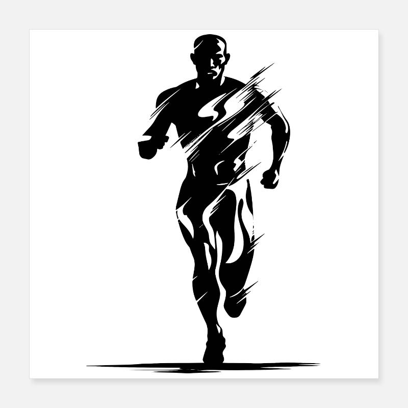 Jogger Drawing Poster 16" x 16" (40x40 cm)