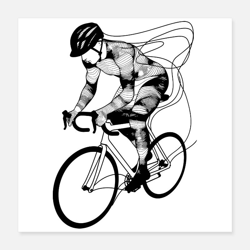 Cycliste Poster 40 x 40 cm