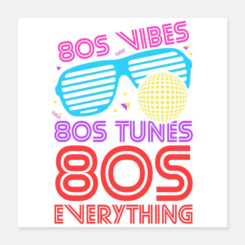 80s Vibes Tunes Everything Poster 16" x 16" (40x40 cm)