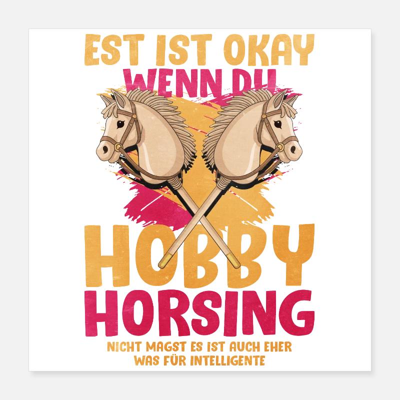 Hobby Horsing Duo Pop Art Poster 16" x 16" (40x40 cm)