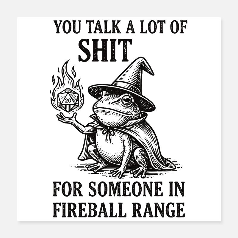Fireball Range – RPG Magicien Grenouille Drôle Poster 40 x 40 cm