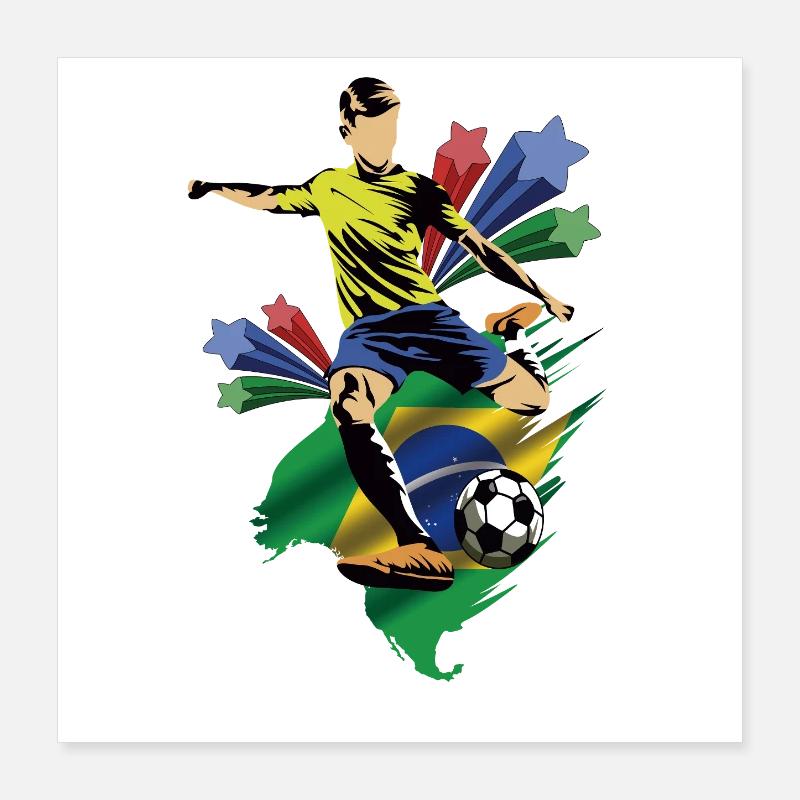 Brésil - Brésil - Drapeaux Poster 40 x 40 cm