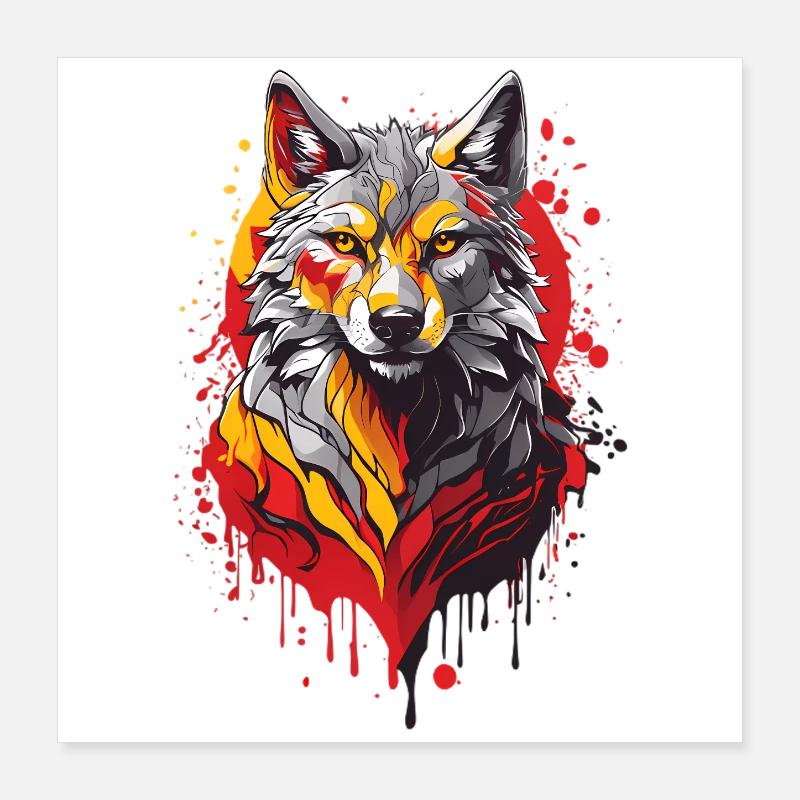 Coole Wolf Poster 40x40 cm