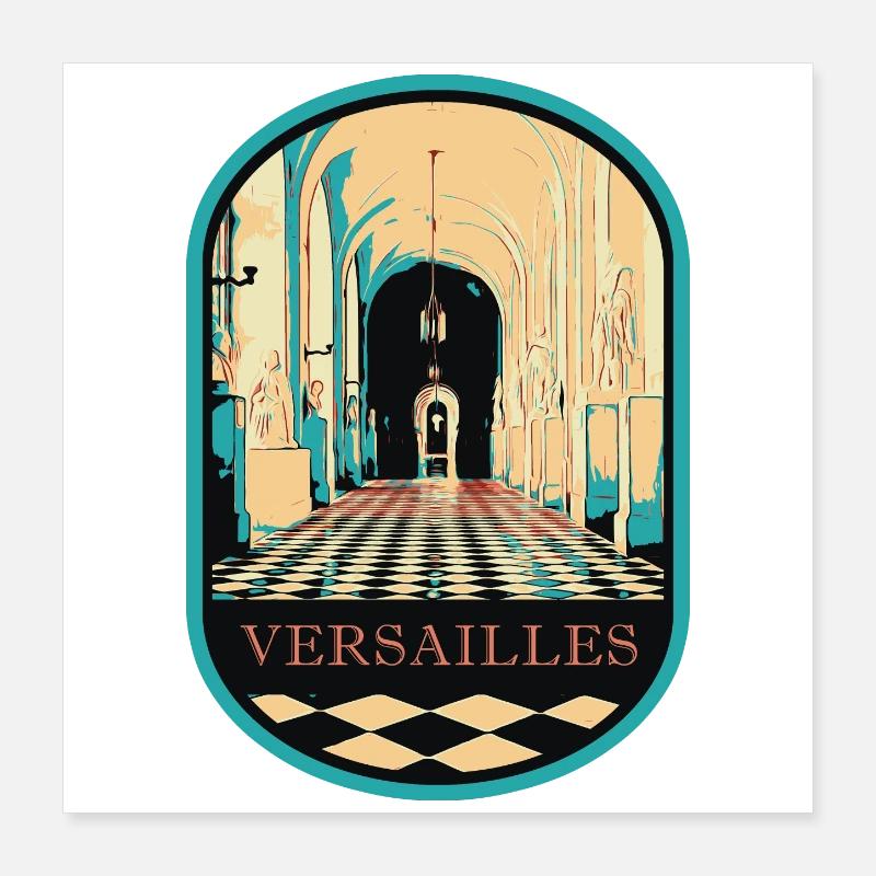 Intérieur somptueux du Château de Versailles Poster 40 x 40 cm