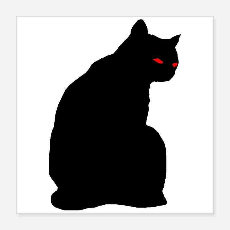 Black cat Poster 16" x 16" (40x40 cm)