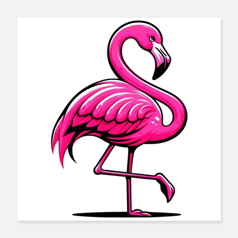 Flamant Poster 40 x 40 cm