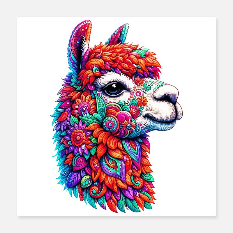 Alpaka Poster 40x40 cm