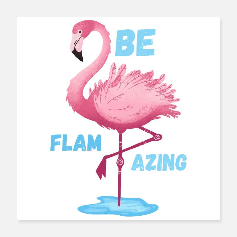 Rose Flamant Rose Sera Flacon Poster 40 x 40 cm