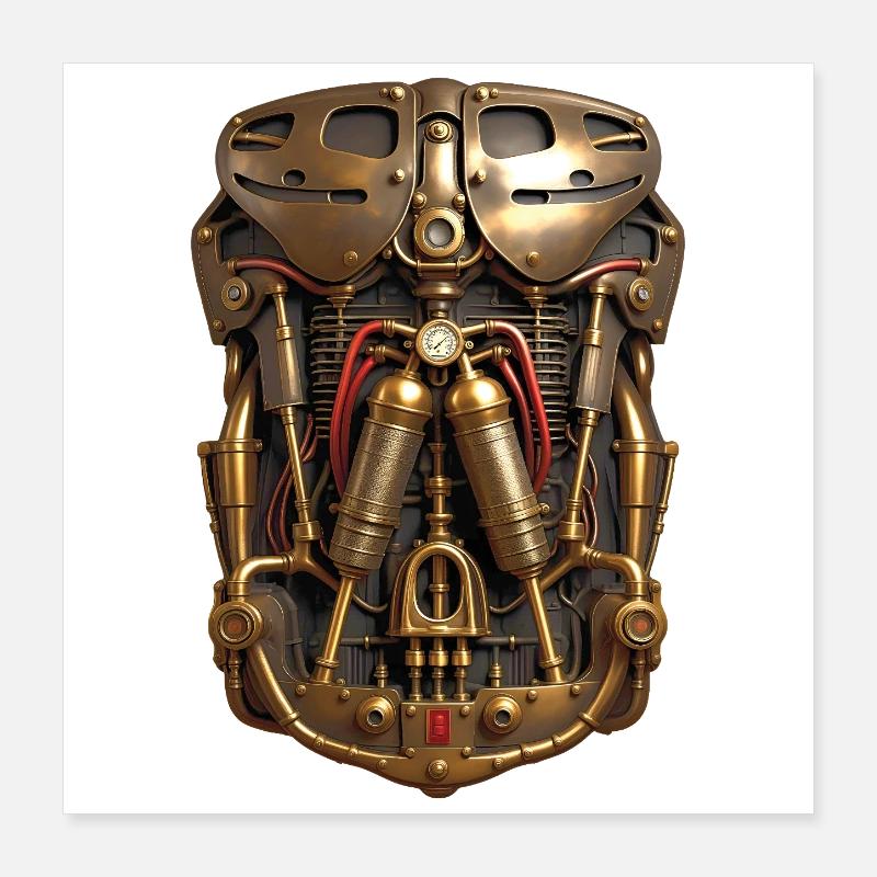 CYBORG ARMOR - steam punk'n'roll Poster 40 x 40 cm