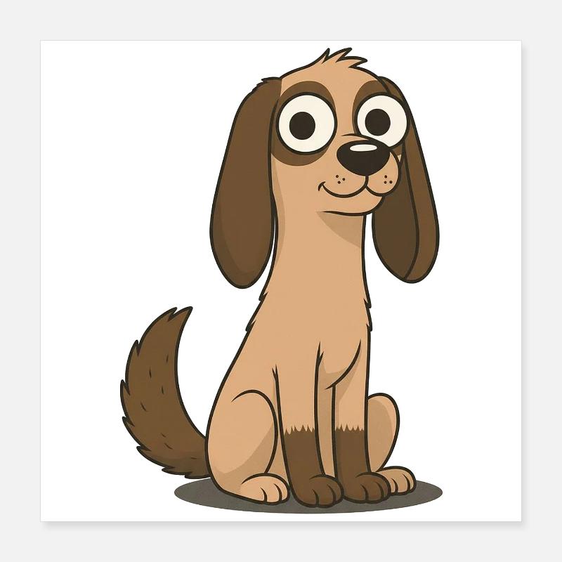 Curieux Beagle de dessins animés Poster 40 x 40 cm