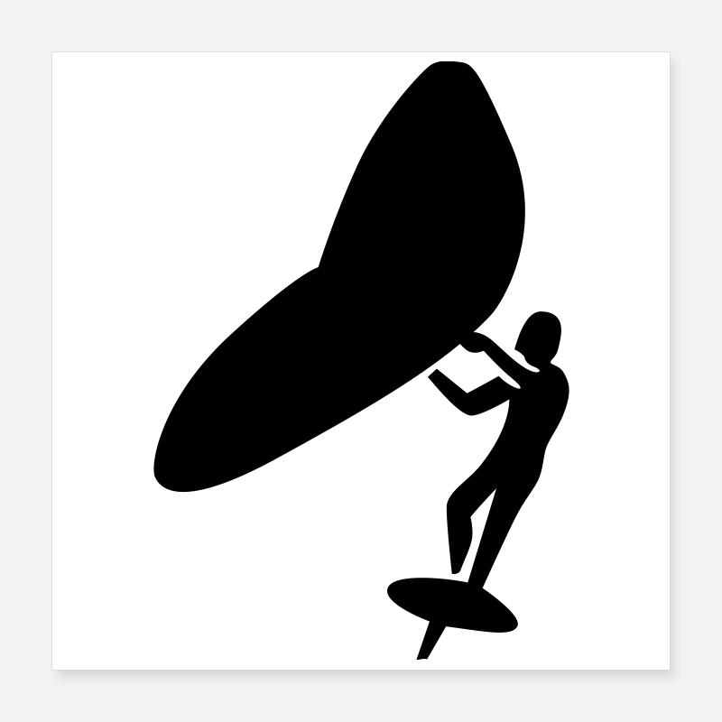 Logo minimaliste à feuilles d’aile Poster 40 x 40 cm