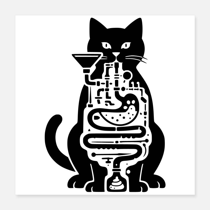 katze verdauung Poster 40x40 cm