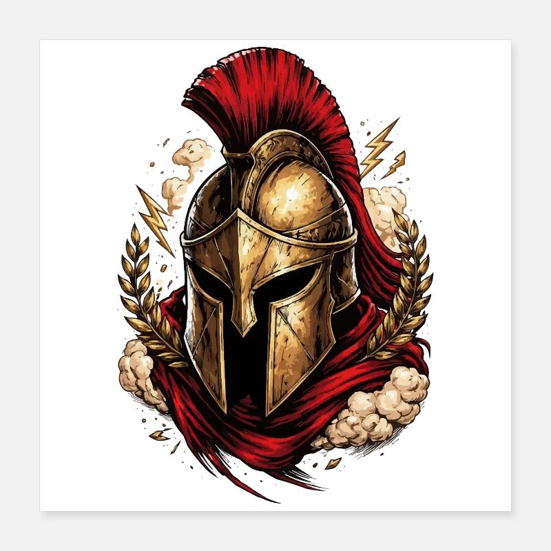 Guerrier de Sparte Poster 40 x 40 cm