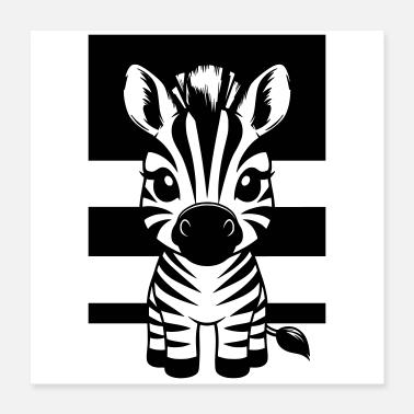 Simpatica zebra Poster 40x40 cm