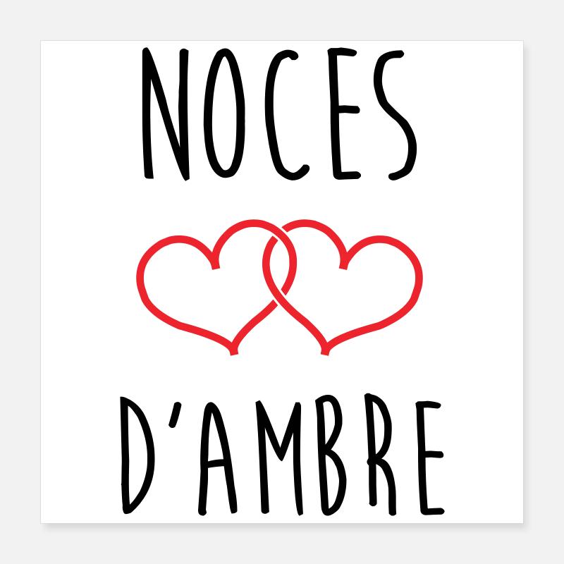 noces d'ambre 34 ans de mariage Poster 40 x 40 cm
