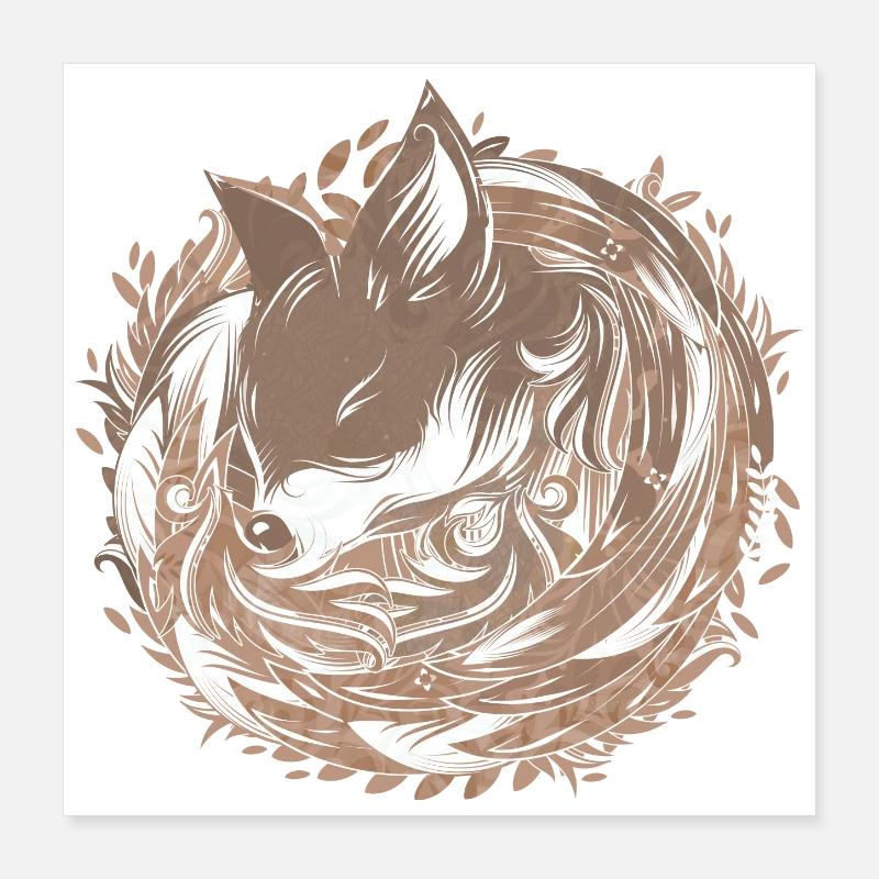a fox at the Burrow Poster 16" x 16" (40x40 cm)