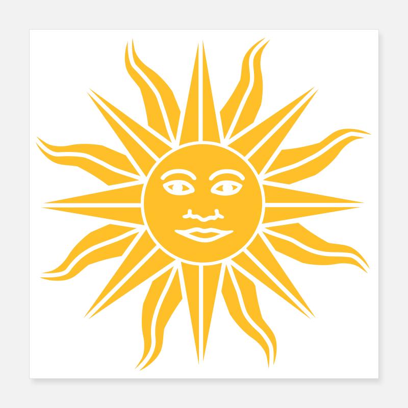 Sole Viso Poster 40x40 cm