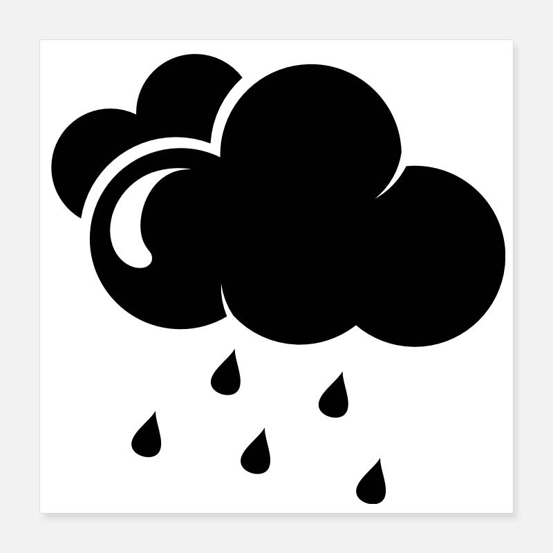 Wolke mit Regentropfen Poster 40x40 cm