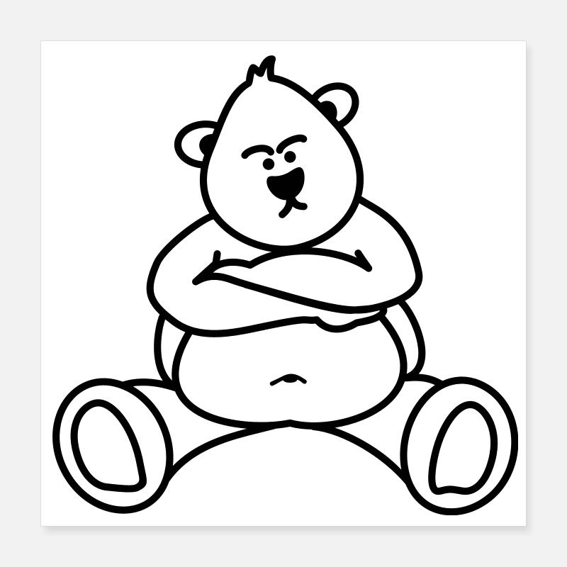 Evil Bear / Teddy pouts Poster 16" x 16" (40x40 cm)