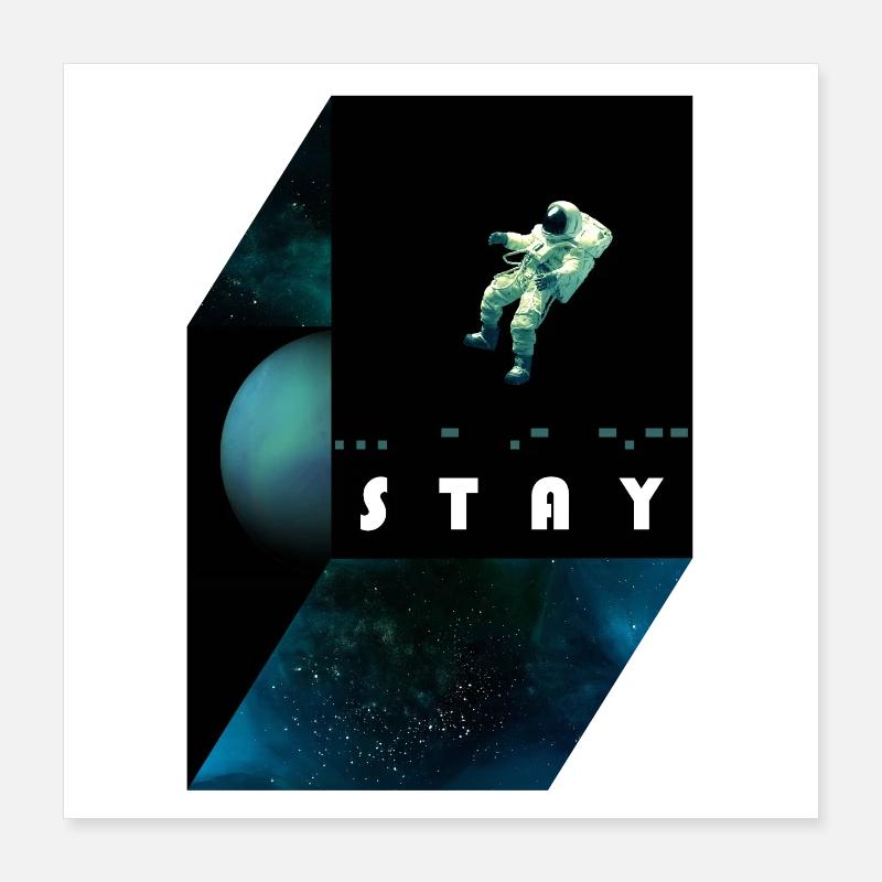 stay / morse code Poster 16" x 16" (40x40 cm)