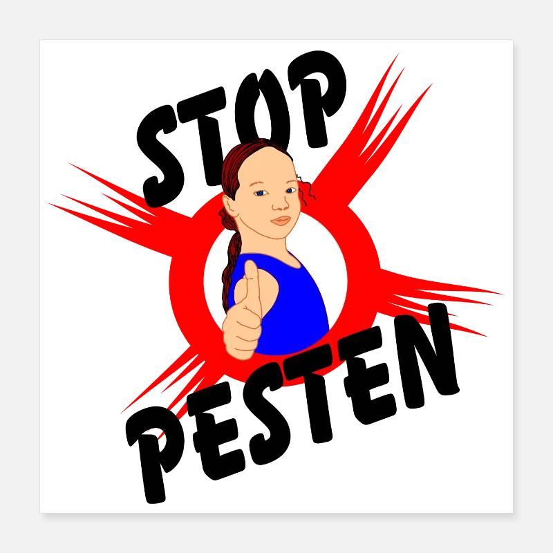 Stoppen Sie Mobbing Logo-Text STOP MOBBING' Poster 40x40 cm