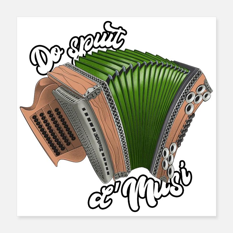 Harmonica de Styrie Do spuit d’Musi | Ziach ON ! Poster 40 x 40 cm