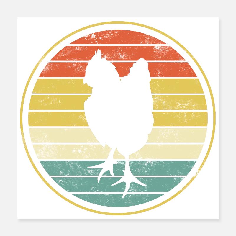 Huhn Hühner Poster 40x40 cm