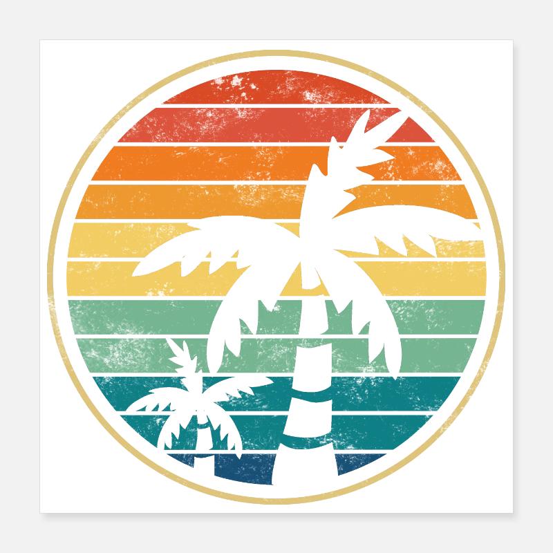 Palm palm trees beach Poster 16" x 16" (40x40 cm)